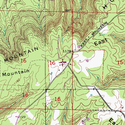 Topographic Map of Hunter Mountain, AR