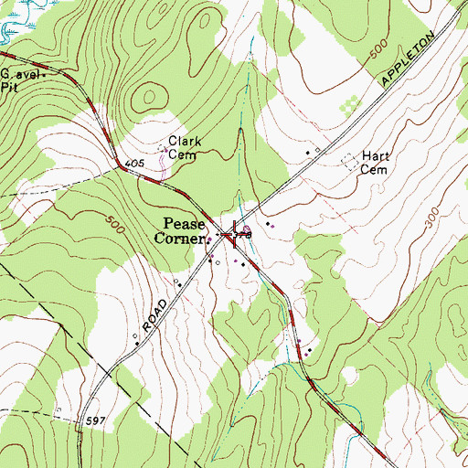Topographic Map of Pease Corner, ME