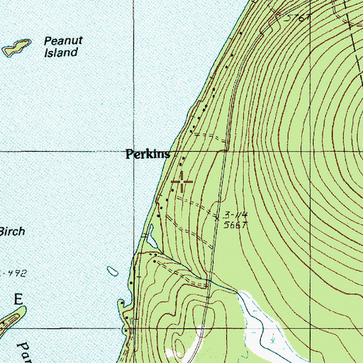 Topographic Map of Perkins, ME