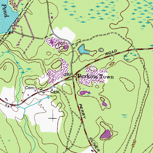 Topographic Map of Perkins Town, ME