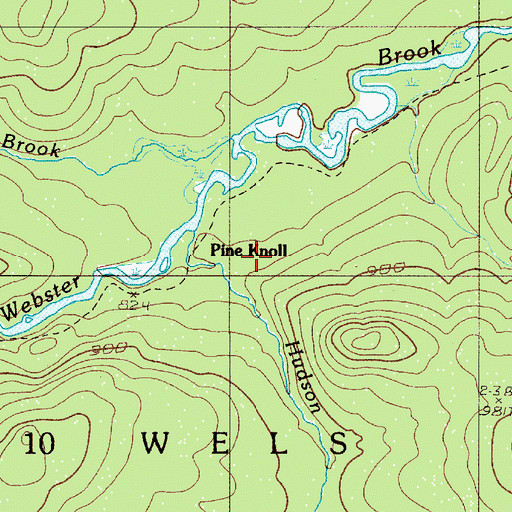 Topographic Map of Pine Knoll, ME