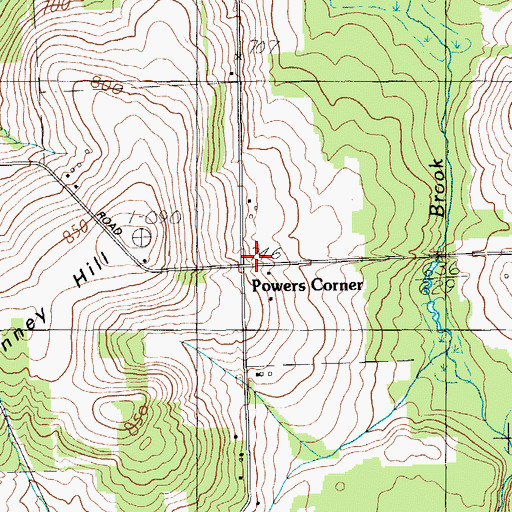 Topographic Map of Powers Corner, ME