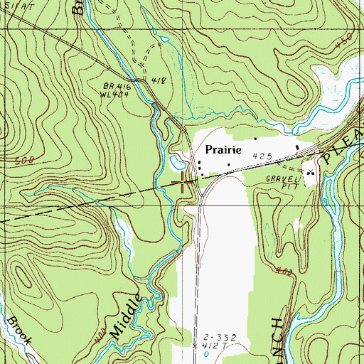 Topographic Map of Prairie, ME