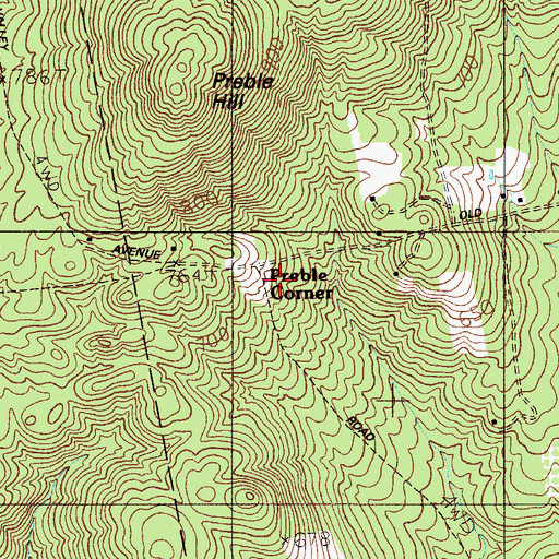 Topographic Map of Preble Corner, ME