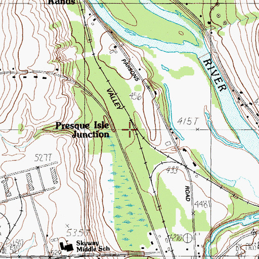 Topographic Map of Presque Isle Junction, ME