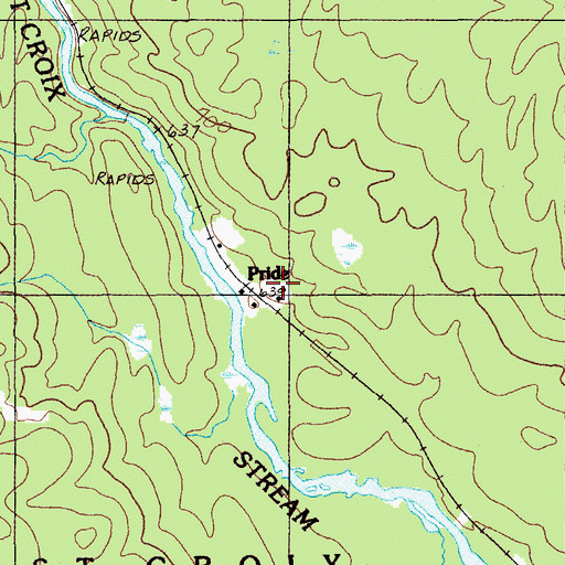 Topographic Map of Pride, ME