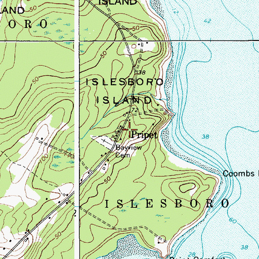 Topographic Map of Pripet, ME
