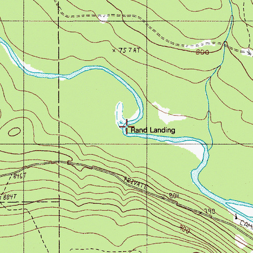 Topographic Map of Rand Landing, ME