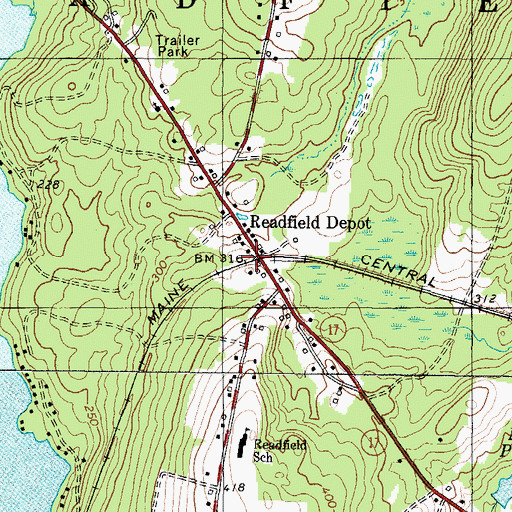 Topographic Map of Readfield Depot, ME