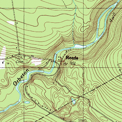 Topographic Map of Reeds, ME