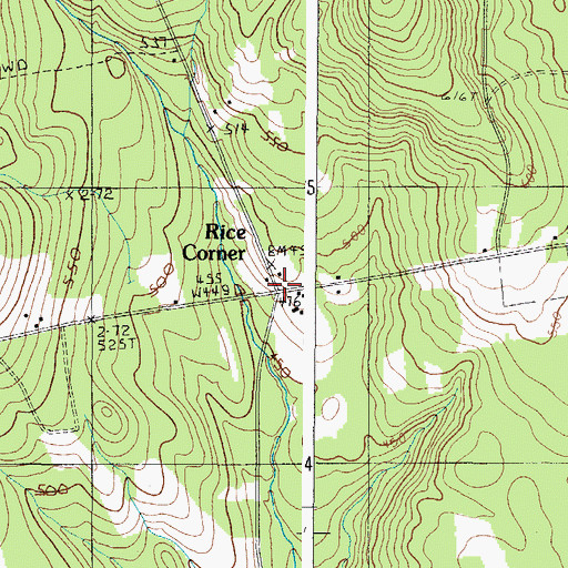 Topographic Map of Rice Corner, ME