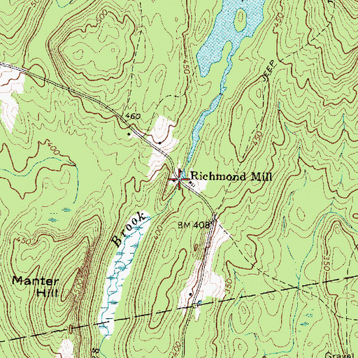 Topographic Map of Richmond Mill, ME