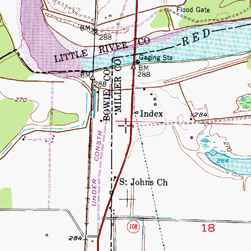 Topographic Map of Index, AR