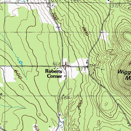 Topographic Map of Roberts Corner, ME
