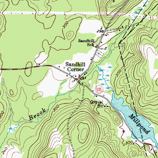 Topographic Map of Sandhill Corner, ME