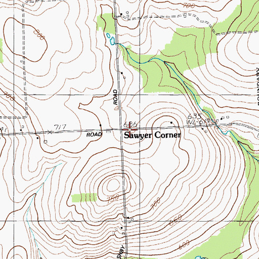 Topographic Map of Sawyer Corner, ME