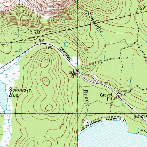 Topographic Map of Schoodic, ME