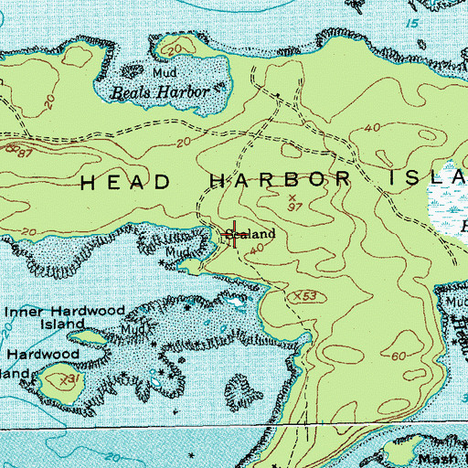 Topographic Map of Sealand, ME