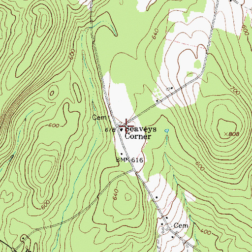 Topographic Map of Seaveys Corner, ME