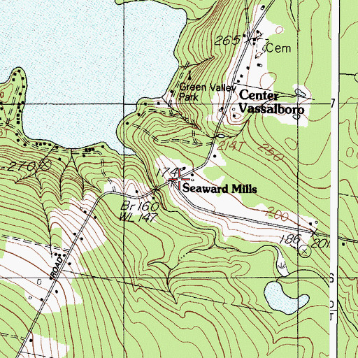 Topographic Map of Seaward Mills, ME