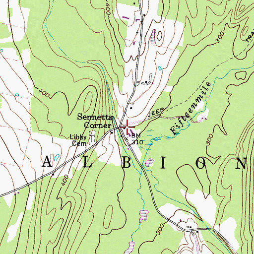 Topographic Map of Sennetts Corner, ME