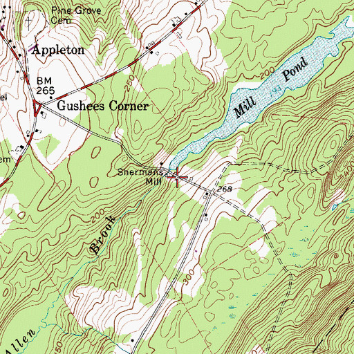 Topographic Map of Shermans Mill, ME