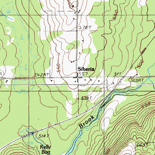 Topographic Map of Siberia, ME