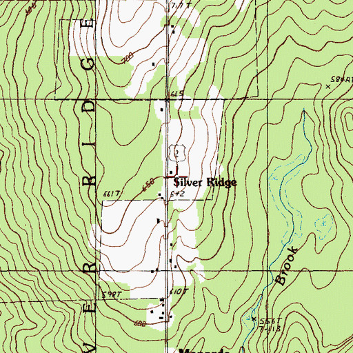 Topographic Map of Silver Ridge, ME