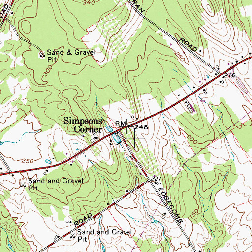 Topographic Map of Simpsons Corner, ME