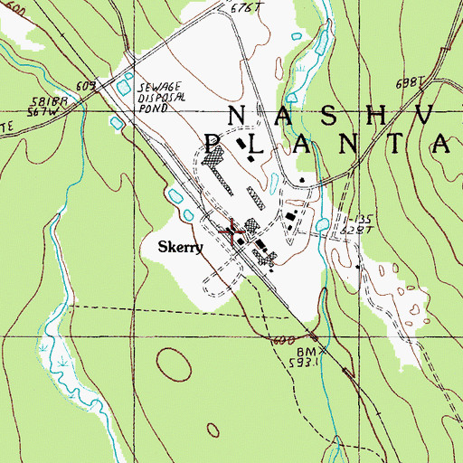 Topographic Map of Skerry, ME