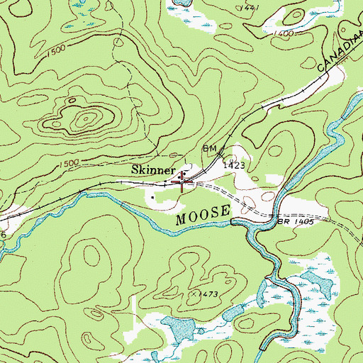 Topographic Map of Skinner, ME