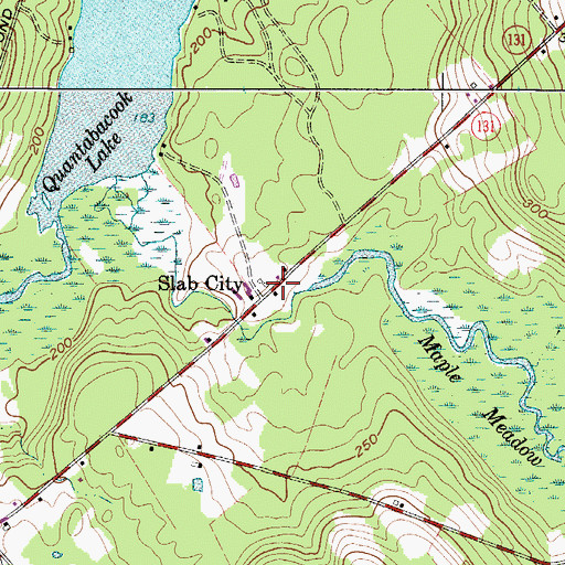 Topographic Map of Slab City, ME