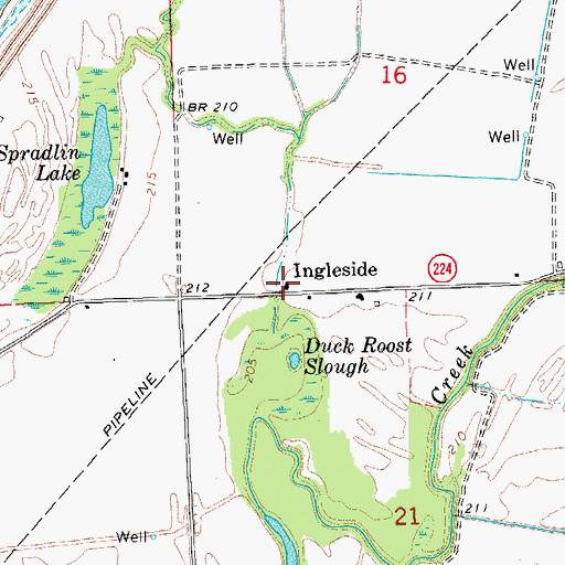 Topographic Map of Ingleside, AR