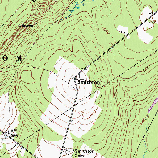 Topographic Map of Smithton, ME