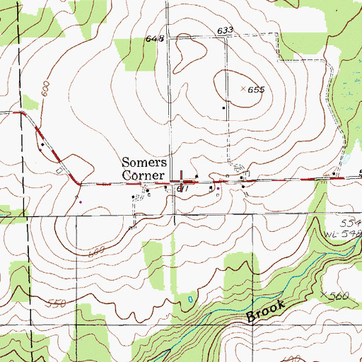 Topographic Map of Somers Corner, ME