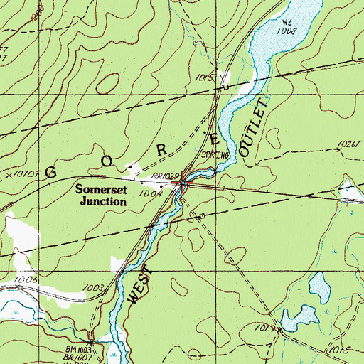 Topographic Map of Somerset Junction, ME