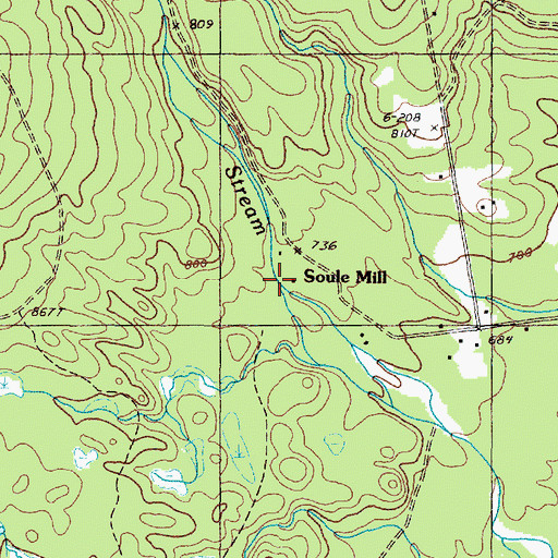 Topographic Map of Soule Mill, ME