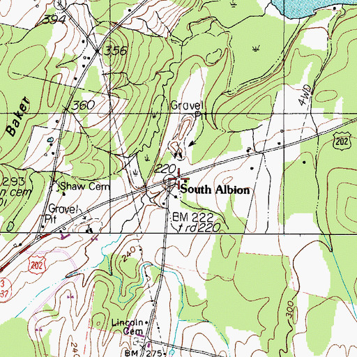 Topographic Map of South Albion, ME
