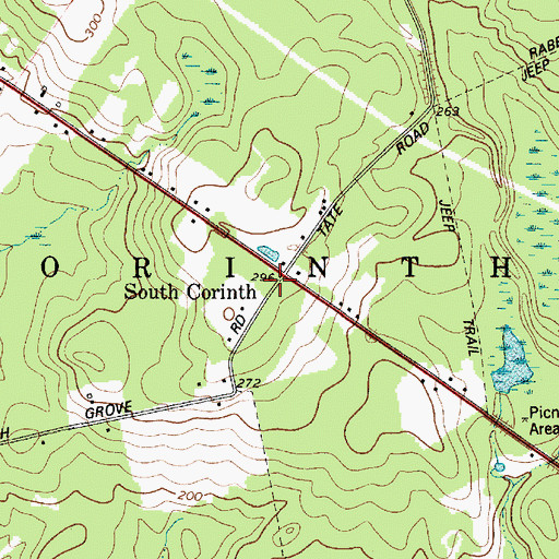 Topographic Map of South Corinth, ME