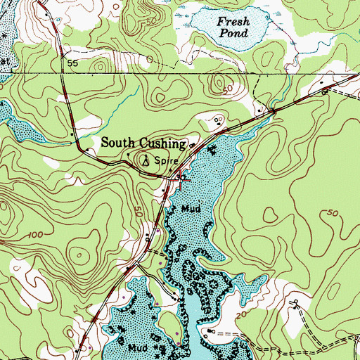 Topographic Map of South Cushing, ME