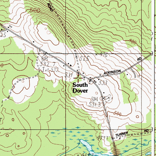 Topographic Map of South Dover, ME
