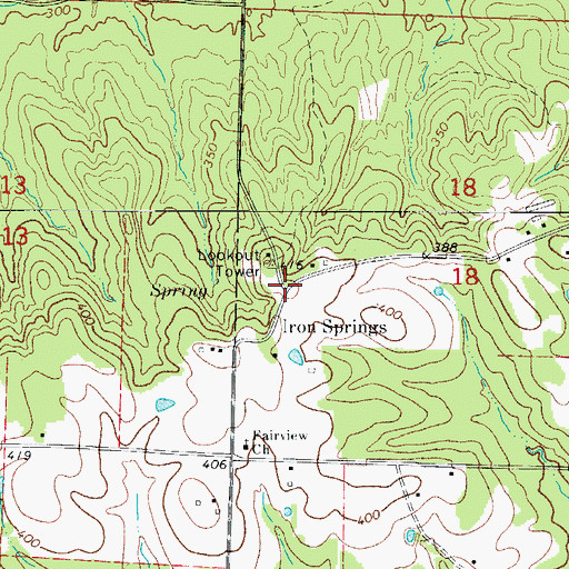 Topographic Map of Iron Springs, AR