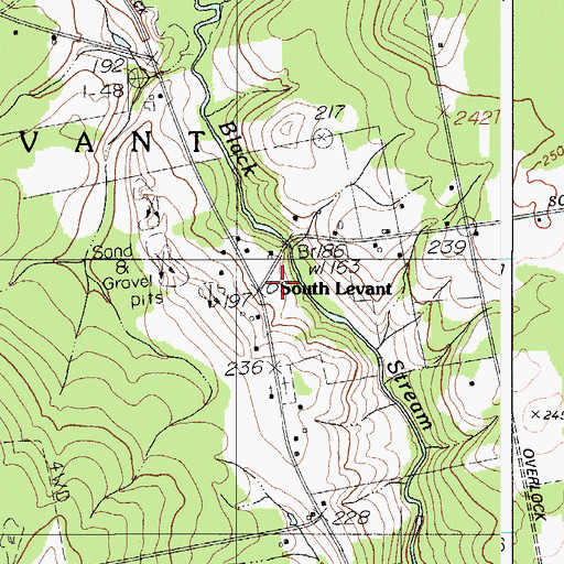 Topographic Map of South Levant, ME