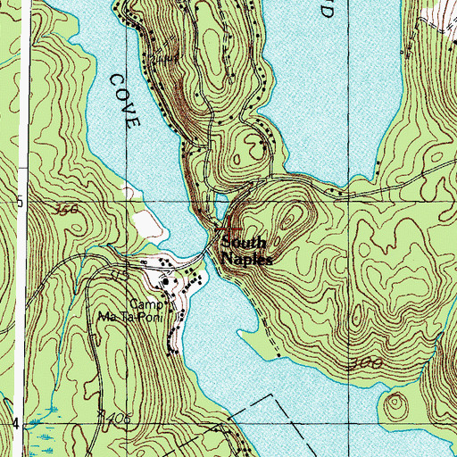 Topographic Map of South Naples, ME
