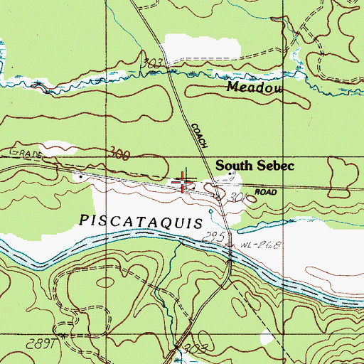 Topographic Map of South Sebec, ME