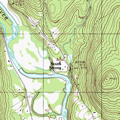 Topographic Map of South Strong, ME