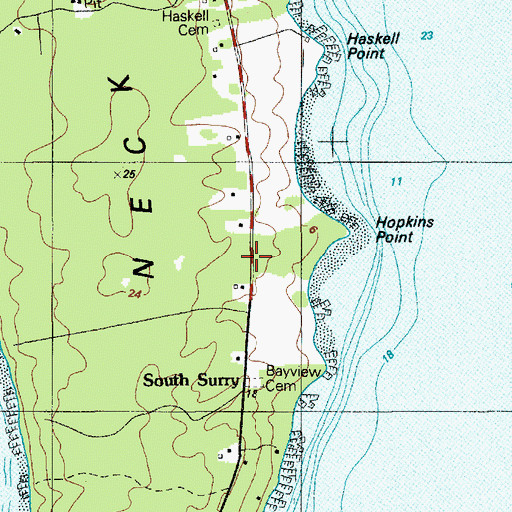 Topographic Map of South Surry, ME