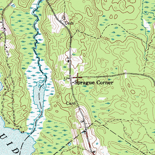 Topographic Map of Sprague Corner, ME