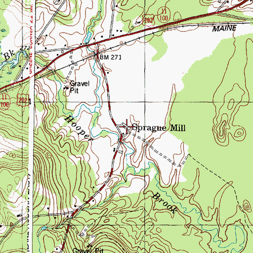 Topographic Map of Sprague Mill, ME