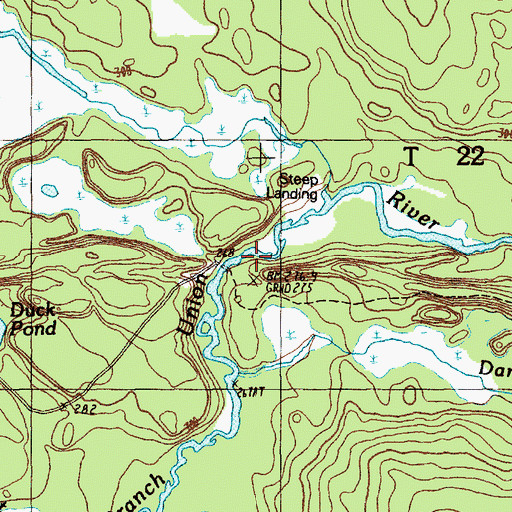 Topographic Map of Steep Landing, ME